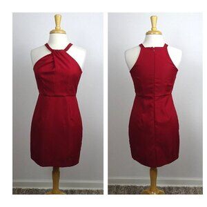 Lulu's Twist Halter Skater Mini Dress Sleeveless Cocktail Party Prom Maroon M